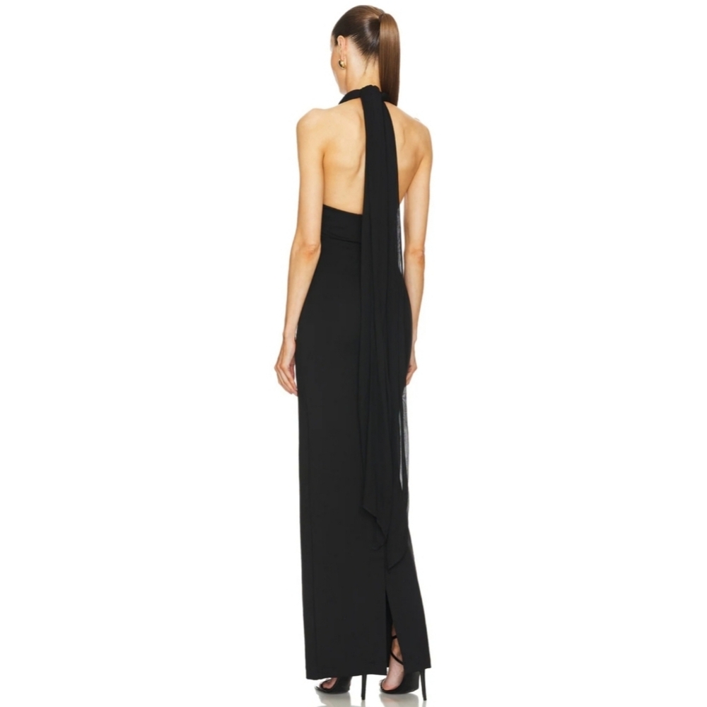 Helsa The Amber Sheer Bodice Maxi Dress In Black Size S - Picture 4 of 12